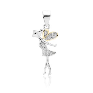 Pandantiv argint partial placat cu aur galben zână cu pietre DiAmanti Z1600CGR_W-DIA (Argint 925‰ 1 g.)